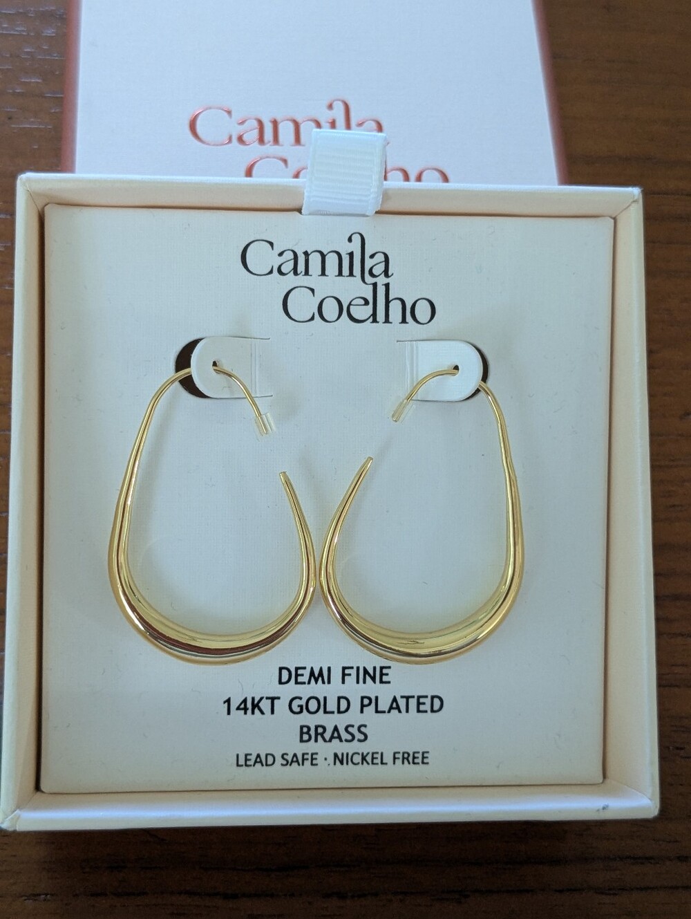 Camila Coelho Gold Teardrop Hoop Earrings NEW